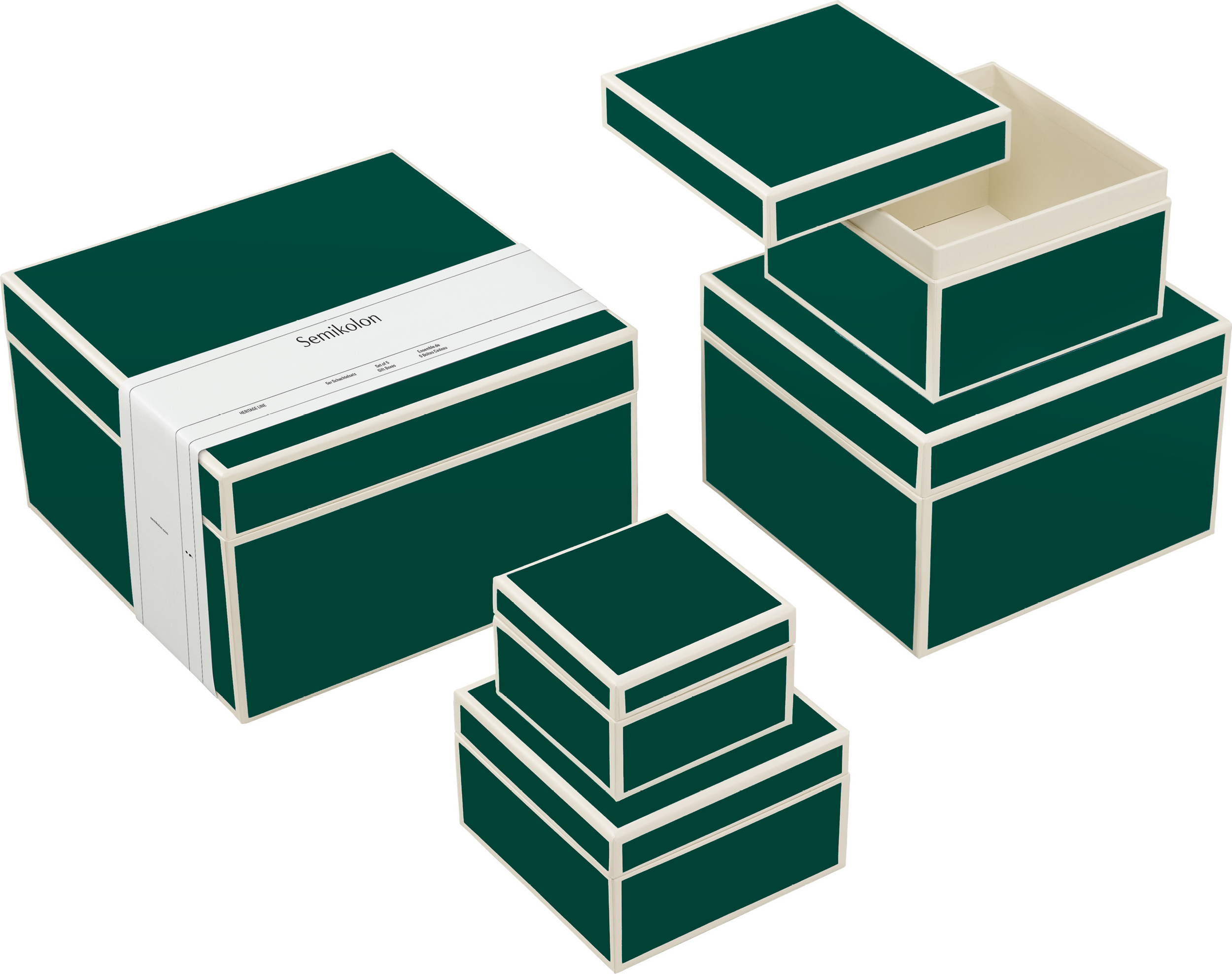 Pudełka prezentowe Die Kante ciemnozielone 5 szt.