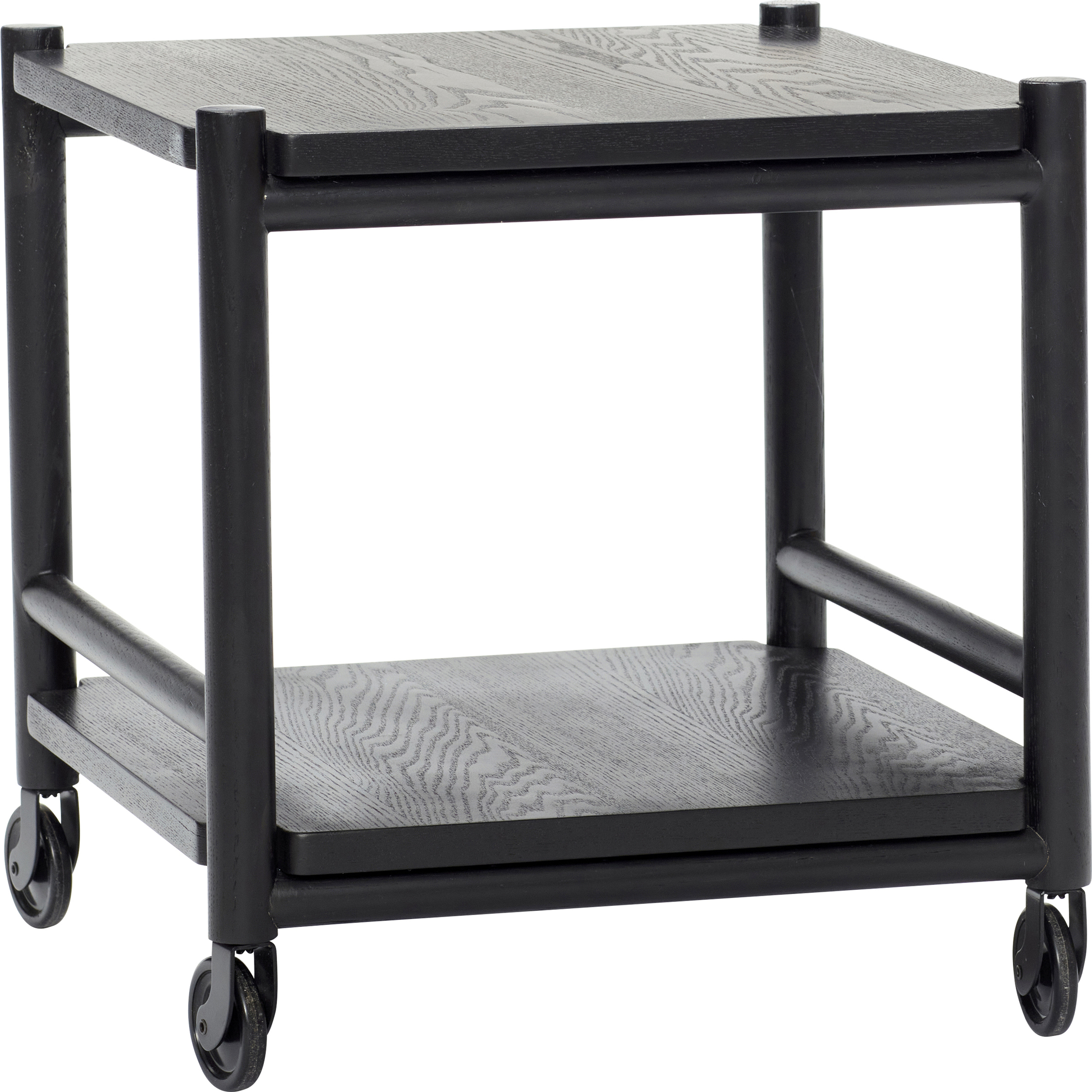 Szafka Hübsch 40 cm czarna na kółkach z drewna dębowego