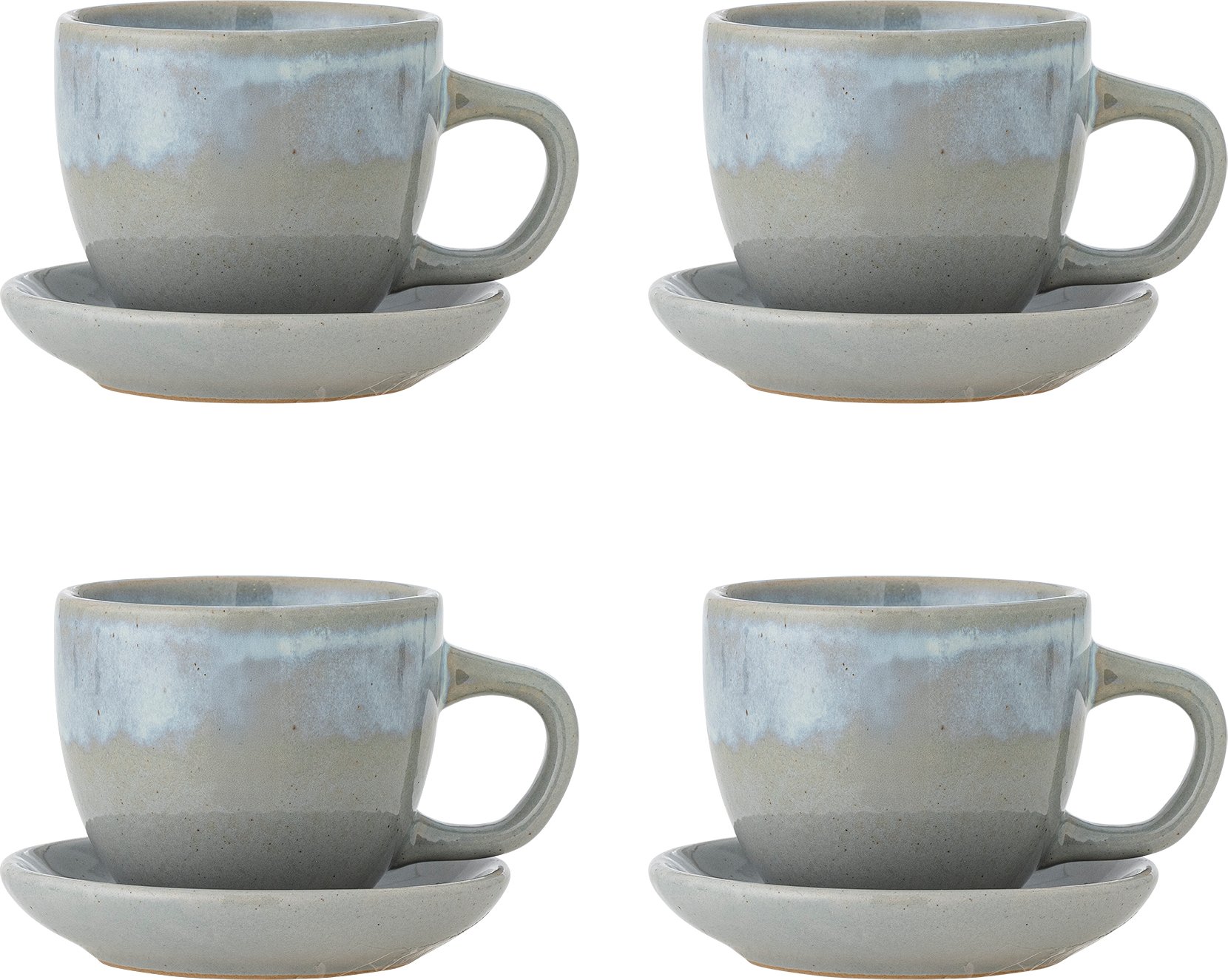 Filiżanki ze spodkami Brenta 185 ml niebieskie 4 szt.