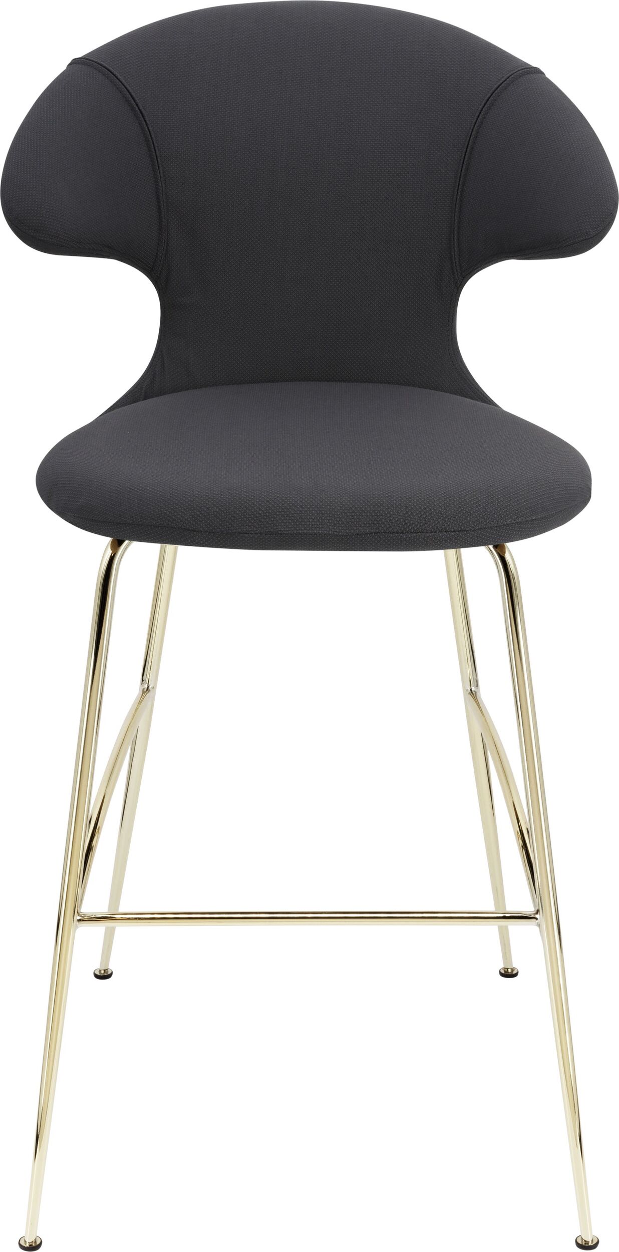 Krzesło barowe Time Flies ciemnoszare na mosiężnych nogach