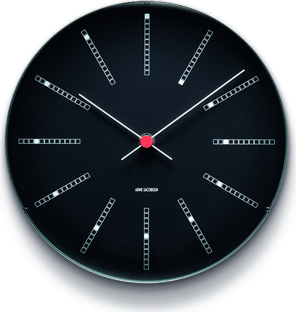 Zegar ścienny Bankers czarny 29 cm