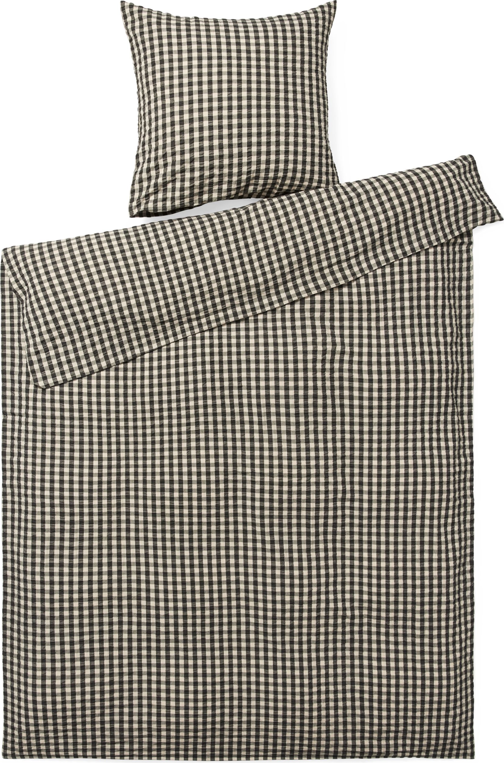 Pościel Bæk & Bølge 150 x 210 cm czarno-piaskowa z poszewką na poduszkę 50 x 60 cm