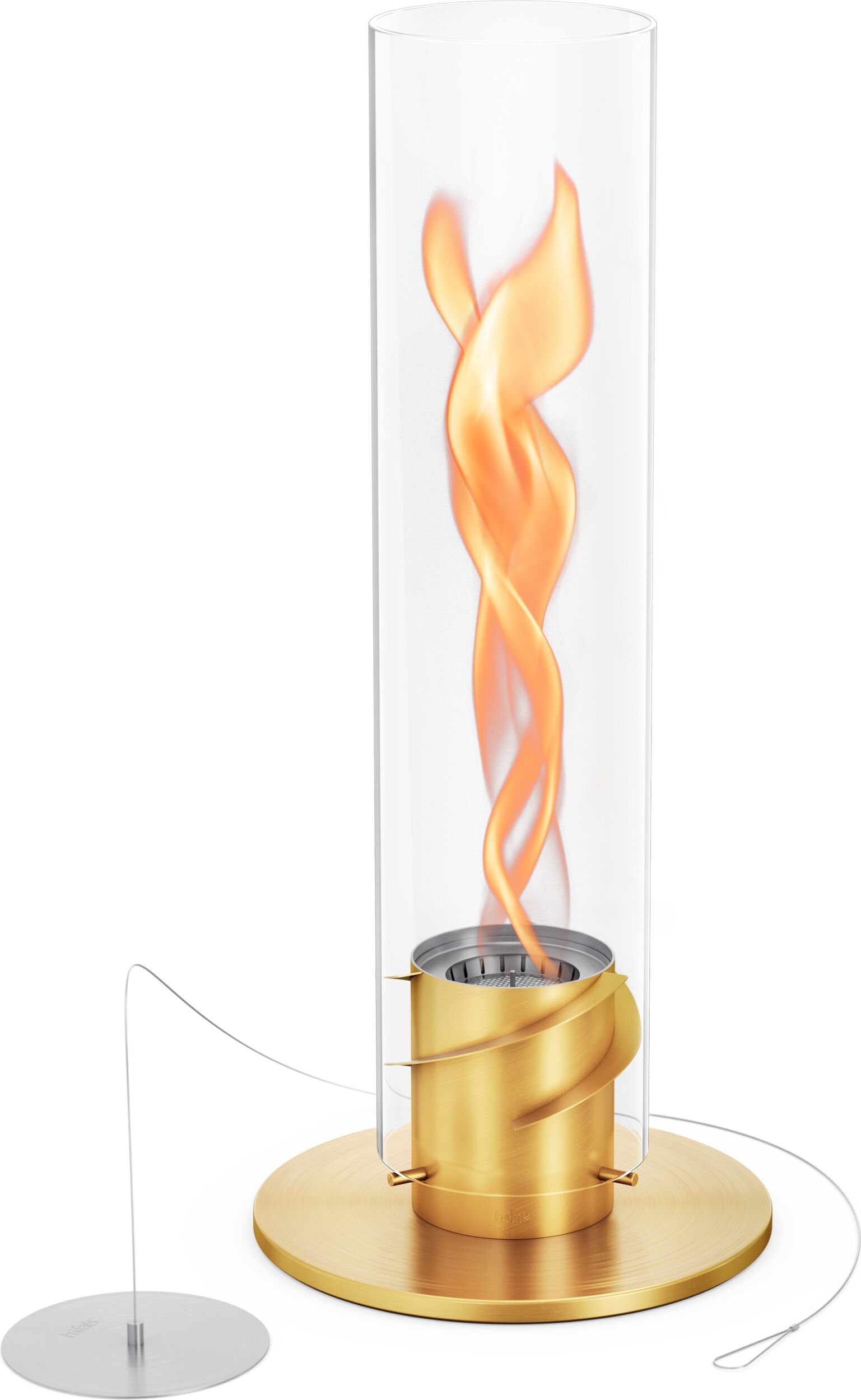 Latarnia Spin II średnia złota z podstawą