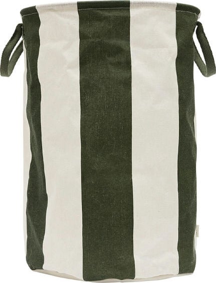 Kosz na pranie lub do przechowywania Kara 54 cm zielono-beżowy