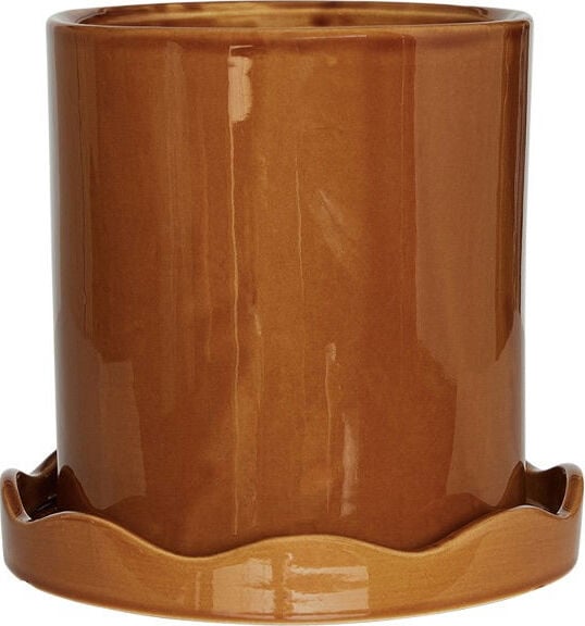 Doniczka z podstawką Nami 16,5 cm brązowa