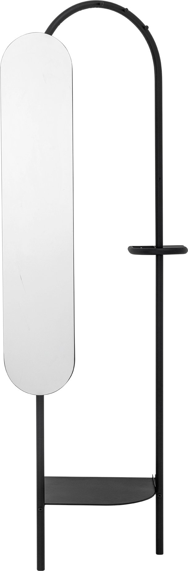 Wieszak stojący Belen 185 cm czarny z lustrem