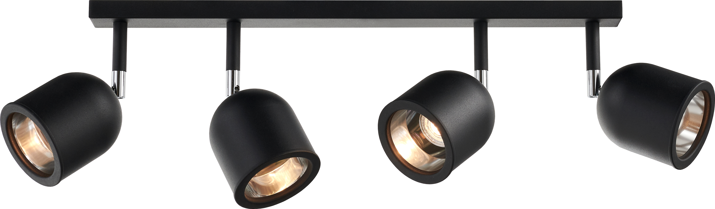 Kinkiet Spark 4 czarny z łączeniem srebrnym