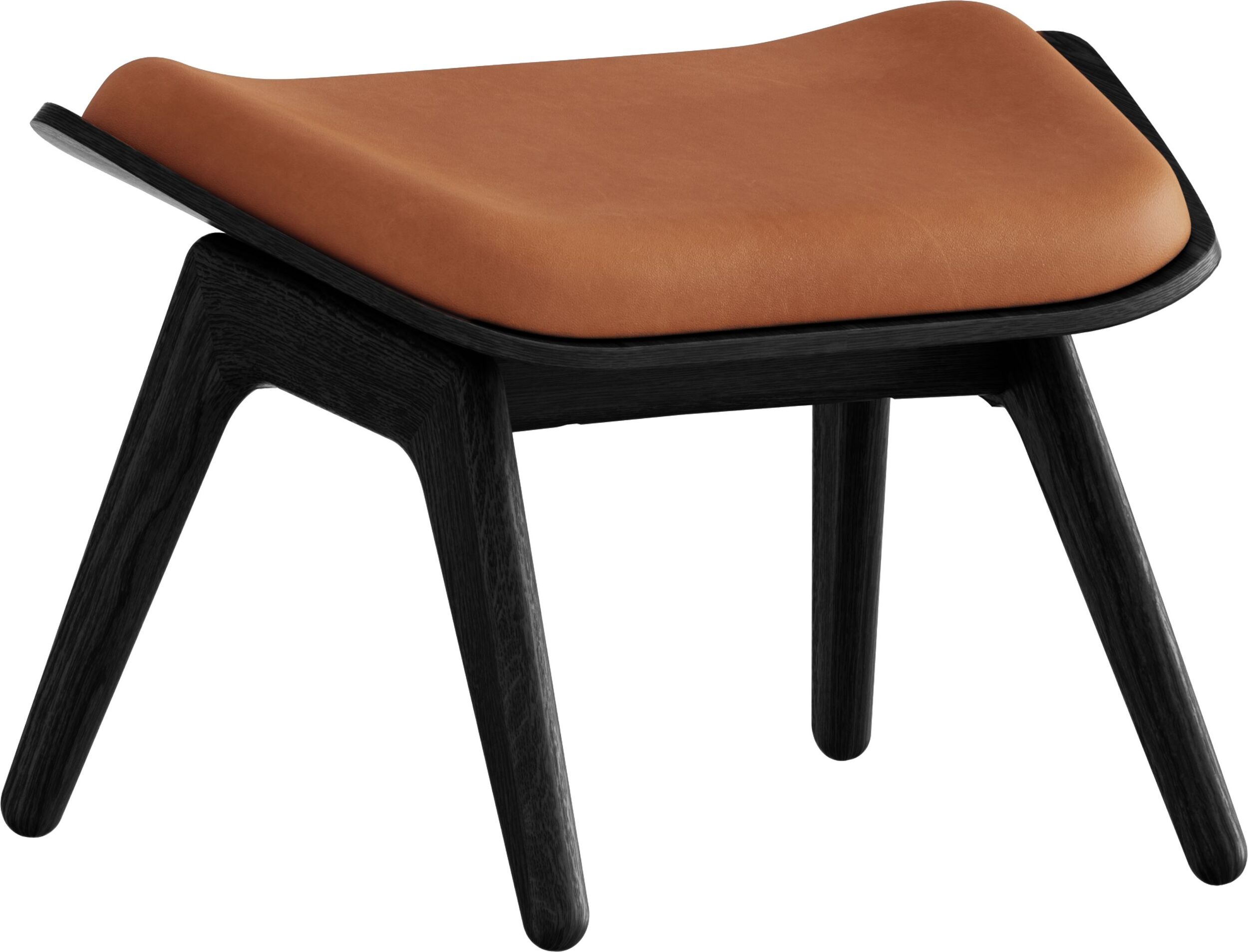 Podnóżek The Reader Dunes Rust skórzany na czarnych dębowych nogach