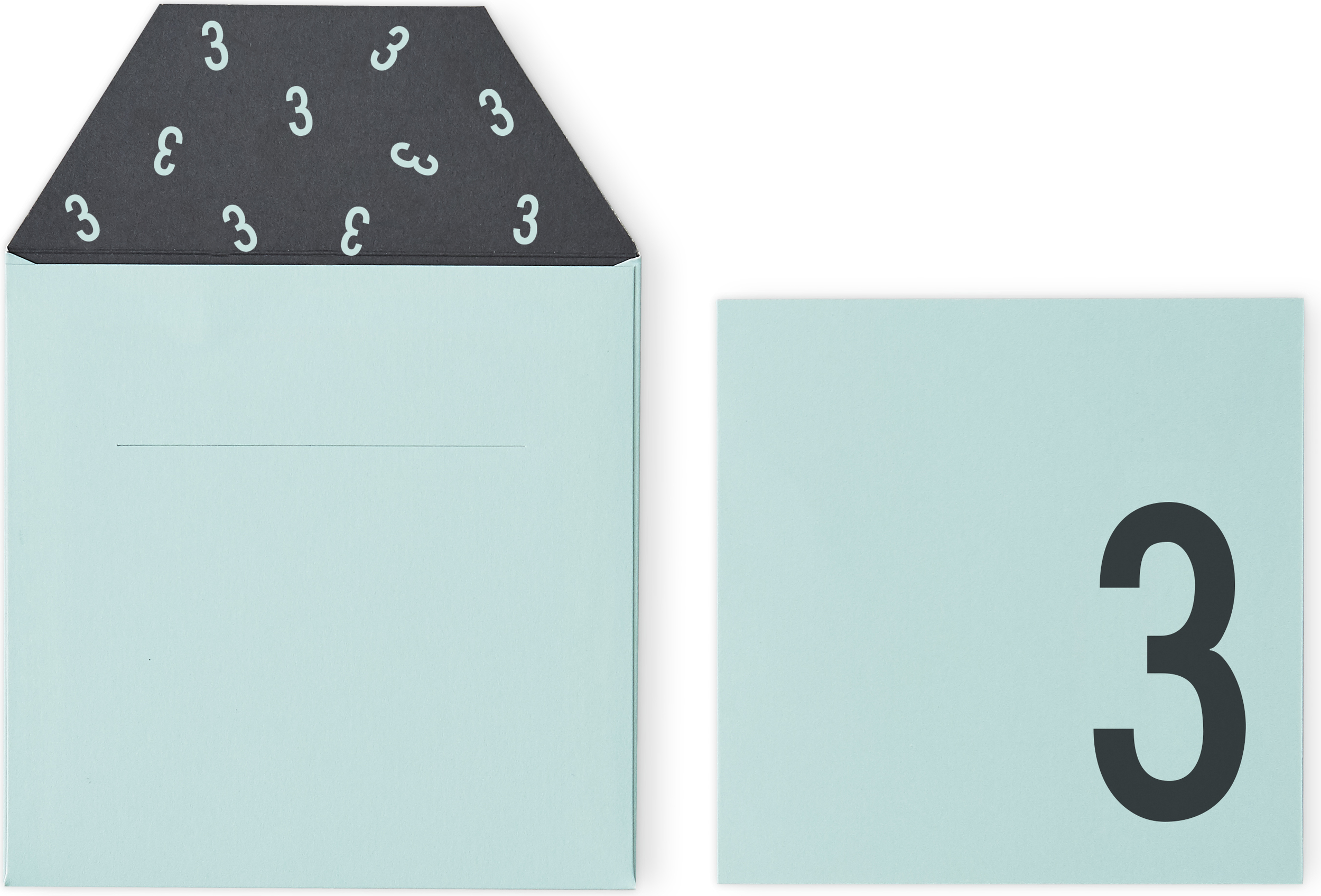 Kartka urodzinowa dla dzieci Design Letters miętowa 3 lata