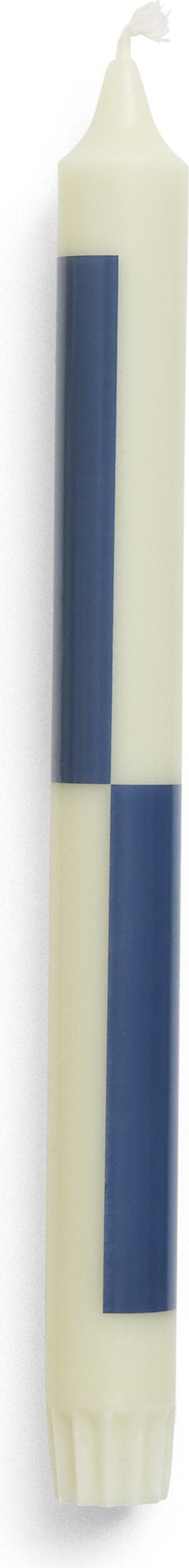 Świeca Hay Pattern szachownica beżowozielono-niebieska