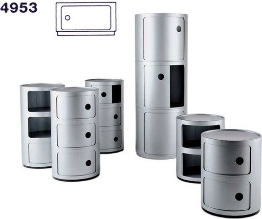 Moduł Componibili okrągły niski biały