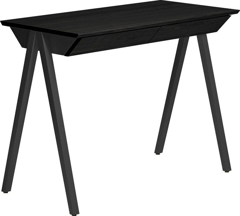 Biurko Vogel małe z czarnym blatem czarne nogi