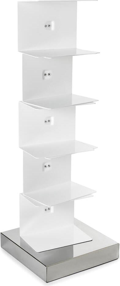 Regał Ptolomeo 75 cm biały ze srebrną podstawą