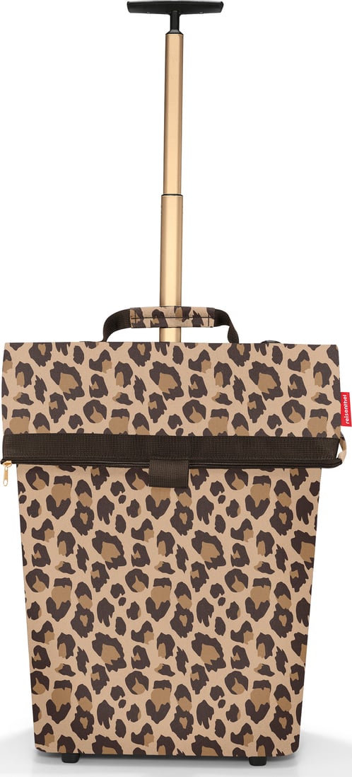 Wózek na zakupy Trolley w panterkę M brązowy