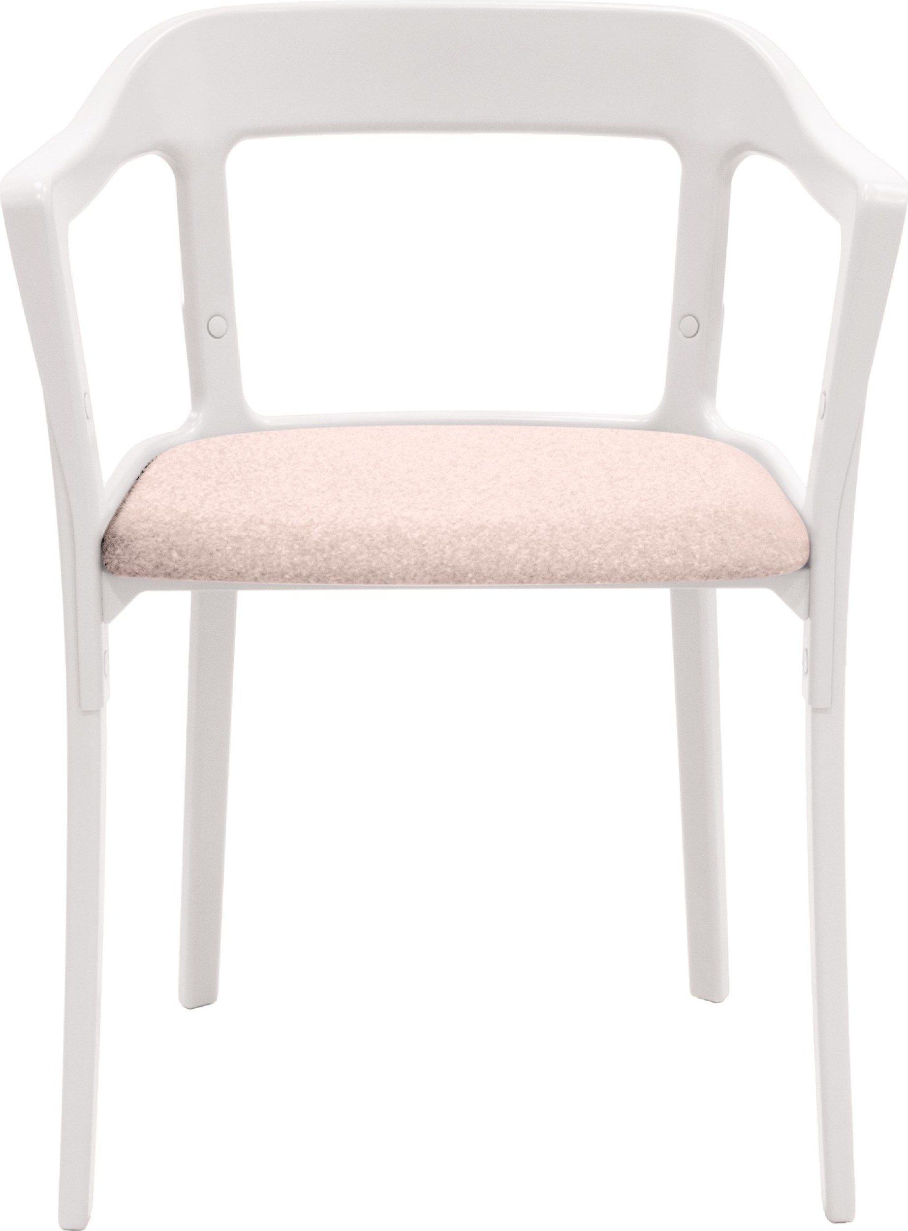Krzesło Steelwood tapicerowane biało-różowe
