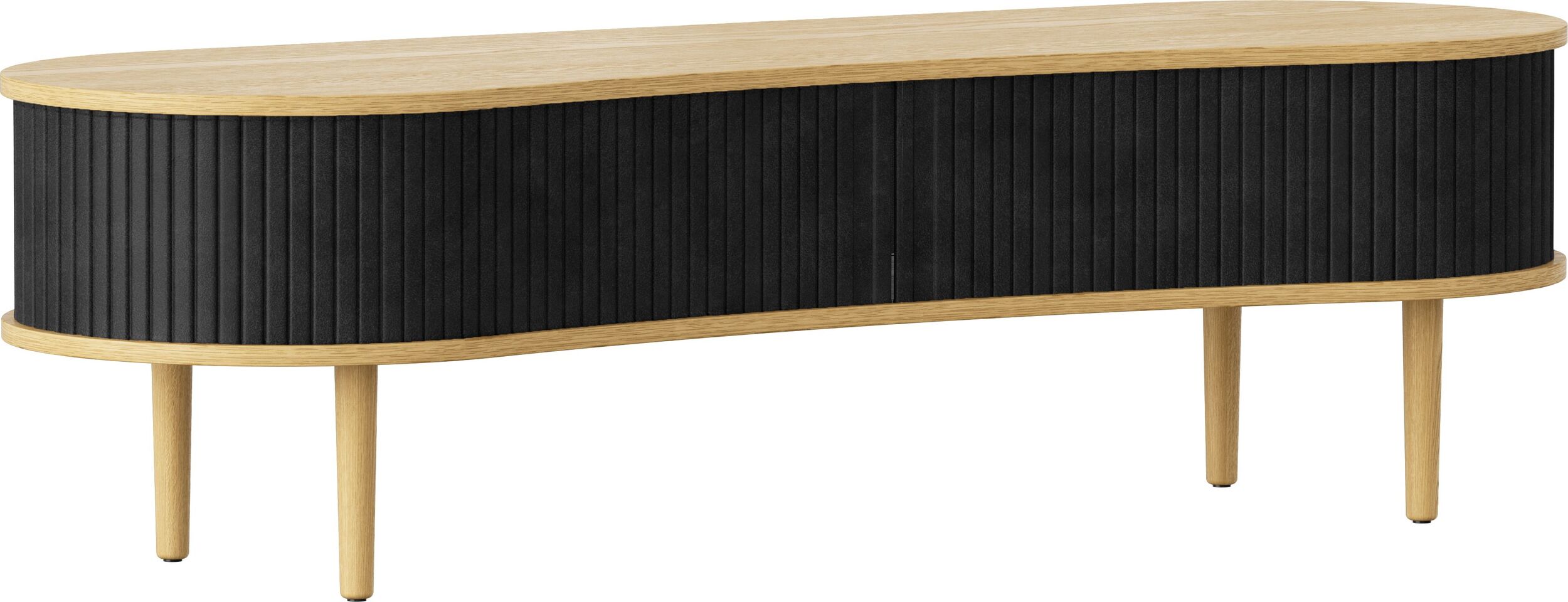 Szafka Audacious 140 cm w kolorze węgla na dębowych nogach