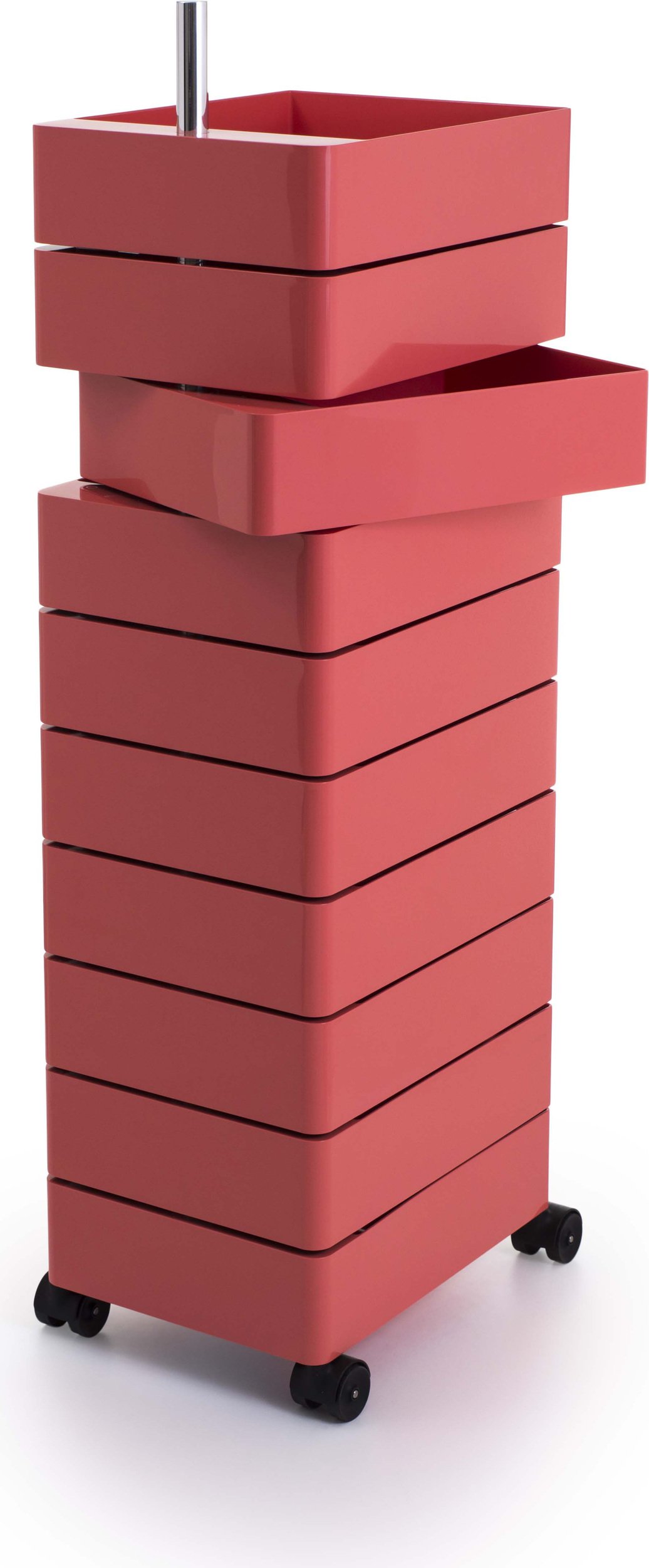 Kontenerek biurowy z 10 szufladami Magis 366 różowy