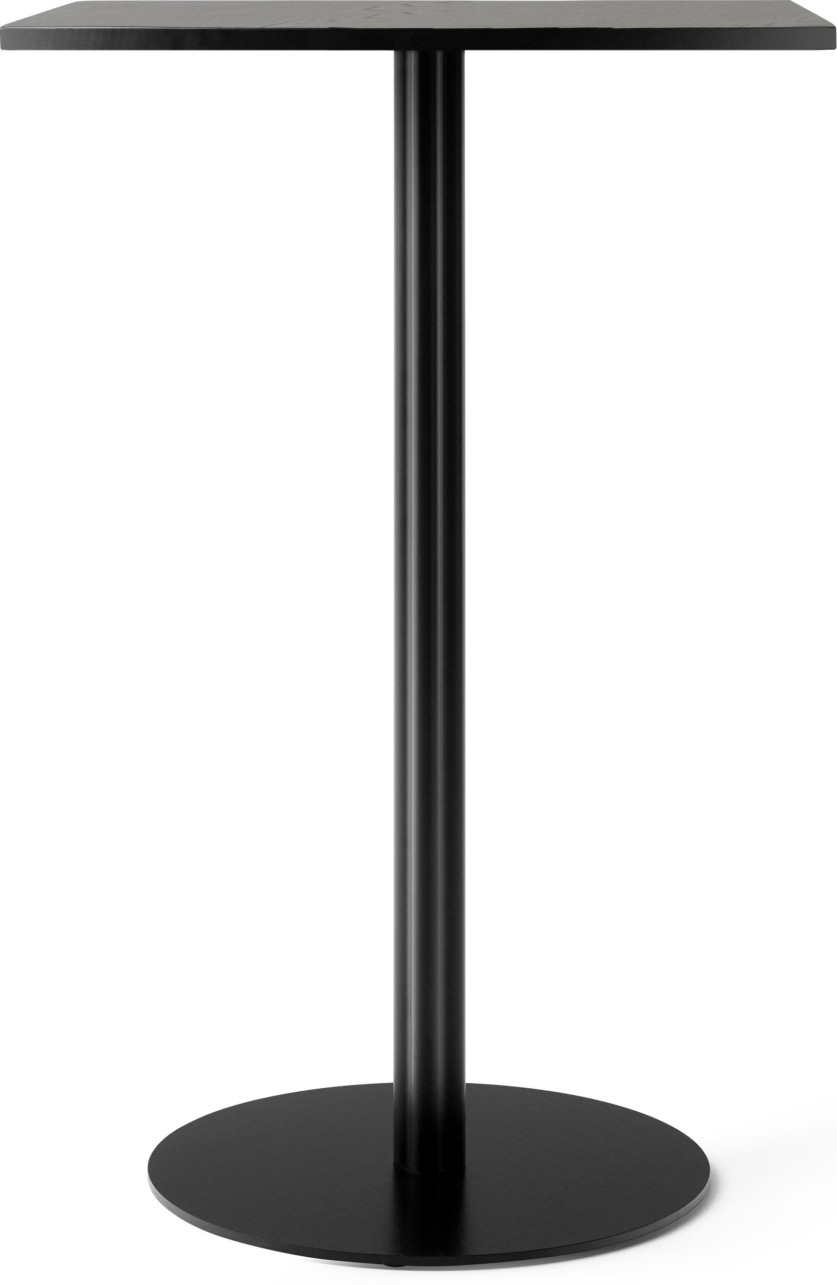 Stół barowy Harbour Column kwadratowy 93 cm czarny z blatem pokrytym linoleum