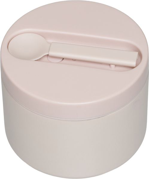 Lunchbox termiczny To Go mały beżowy z łyżką 2 el.