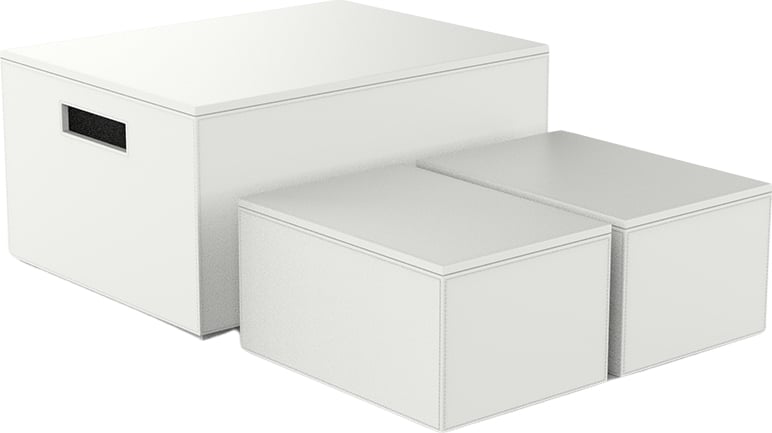 Pudełka do przechowywania Brownie białe 3 szt.