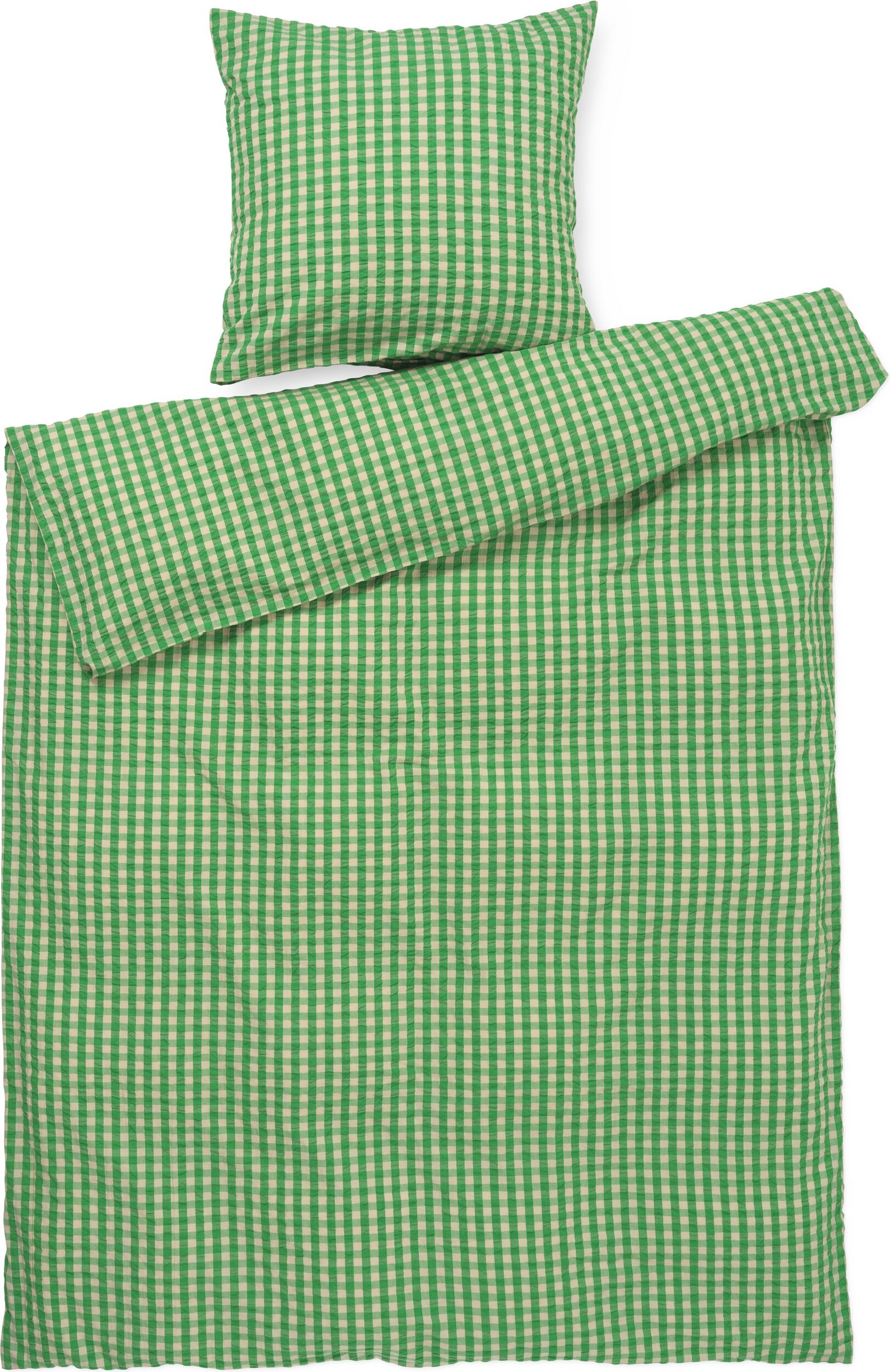 Pościel Bæk & Bølge 140 x 200 cm zielona z poszewką na poduszkę 60 x 63 cm