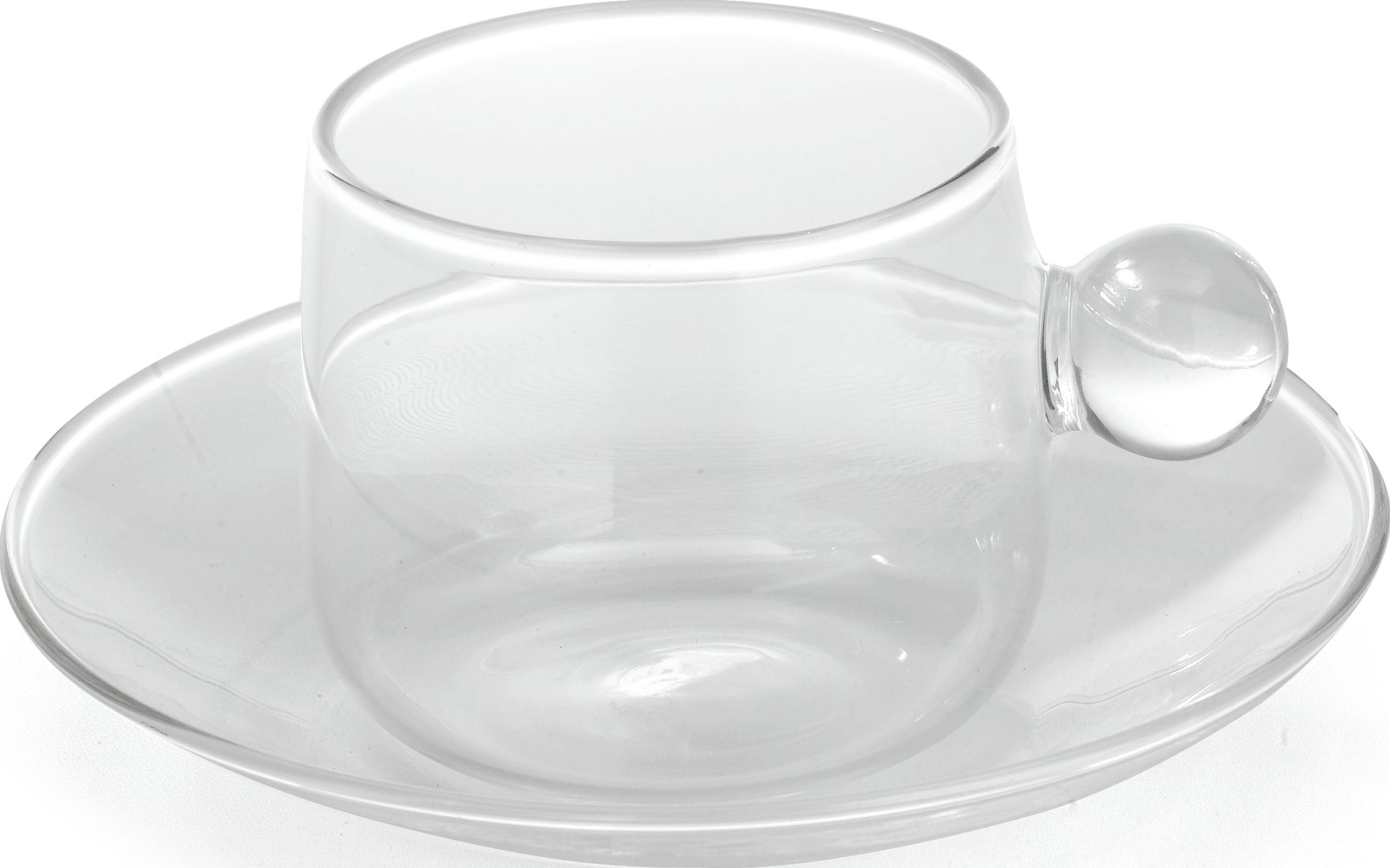 Filiżanka do herbaty Bilia 220 ml transparentna ze spodkiem