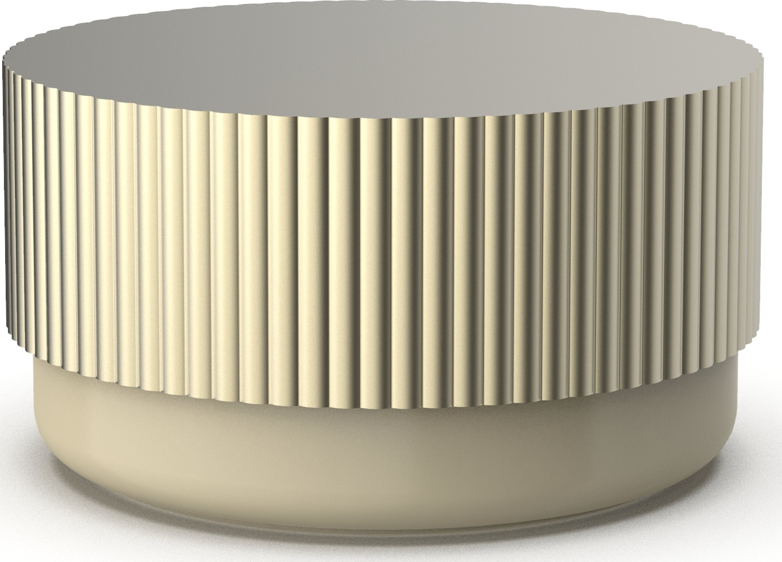 Pojemnik łazienkowy Of Line 16,5 cm piaskowy ze złotą pokrywką