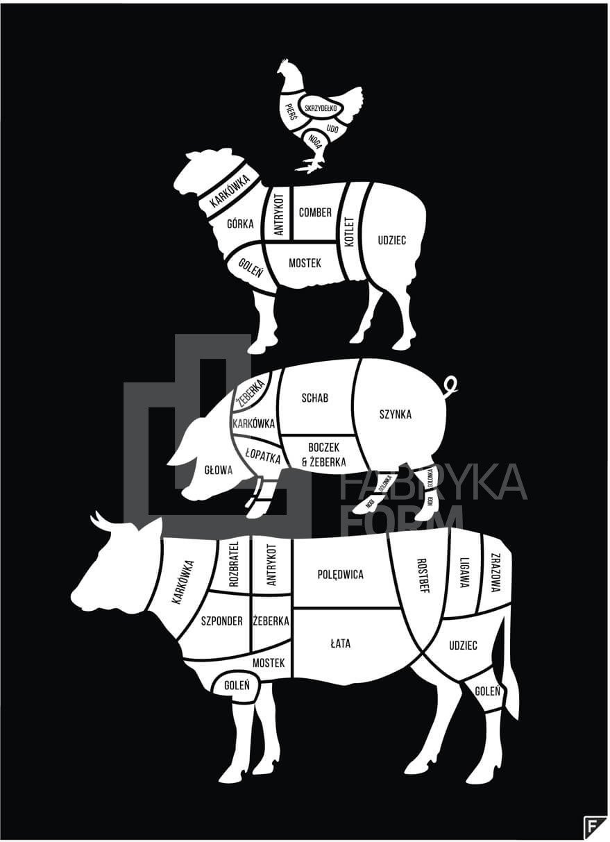 Plakat U Rzeźnika czarny 30 x 40 cm