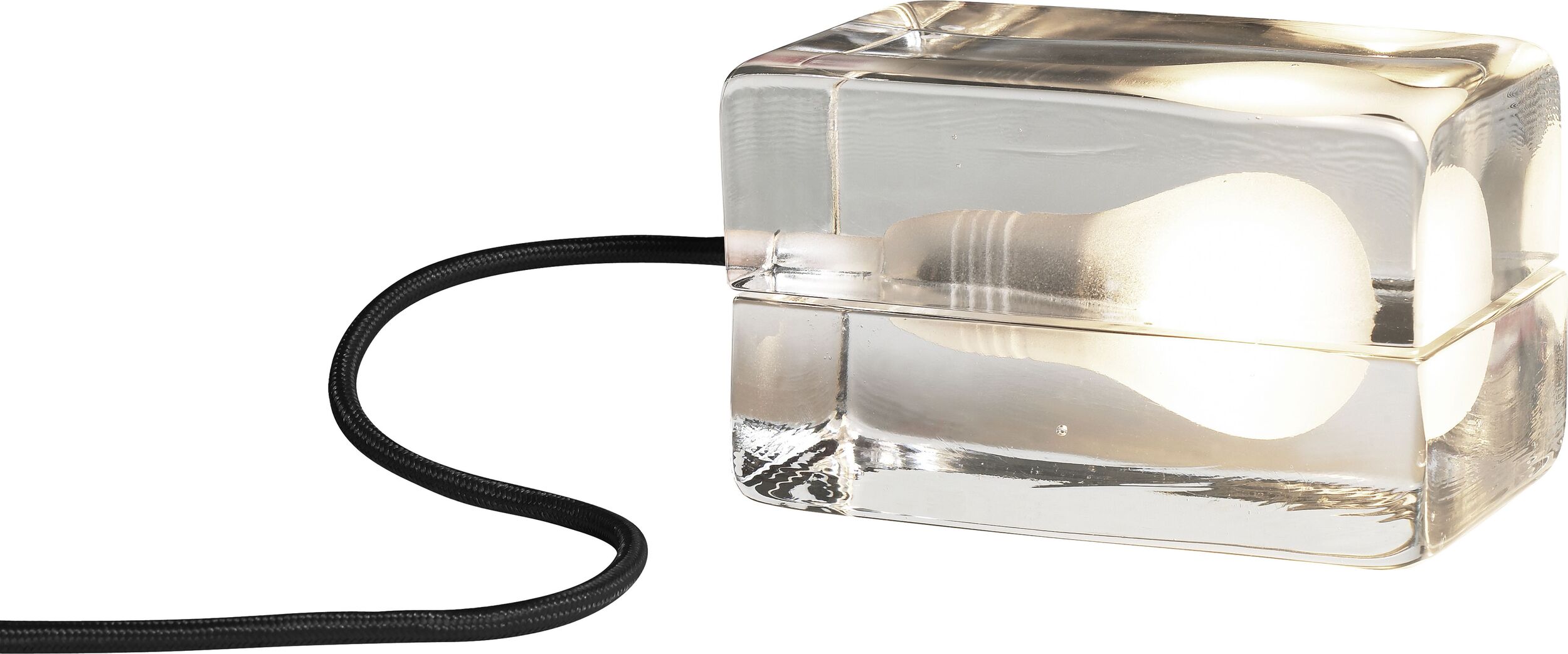 Lampa stołowa Block czarny kabel