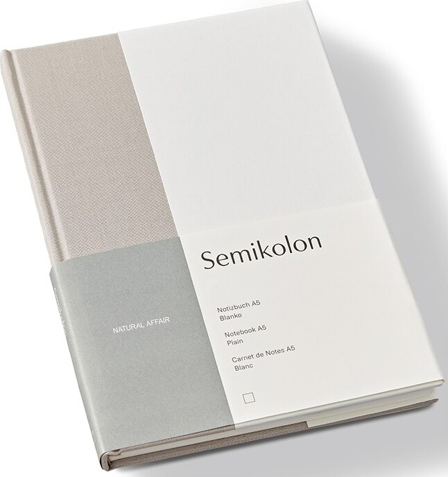 Notes gładki Natural Affair A5 piaskowo-biały