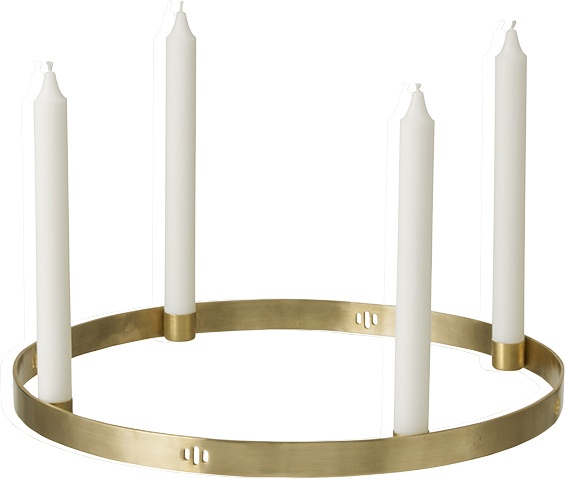 Świecznik Circle mosiądz 38 cm