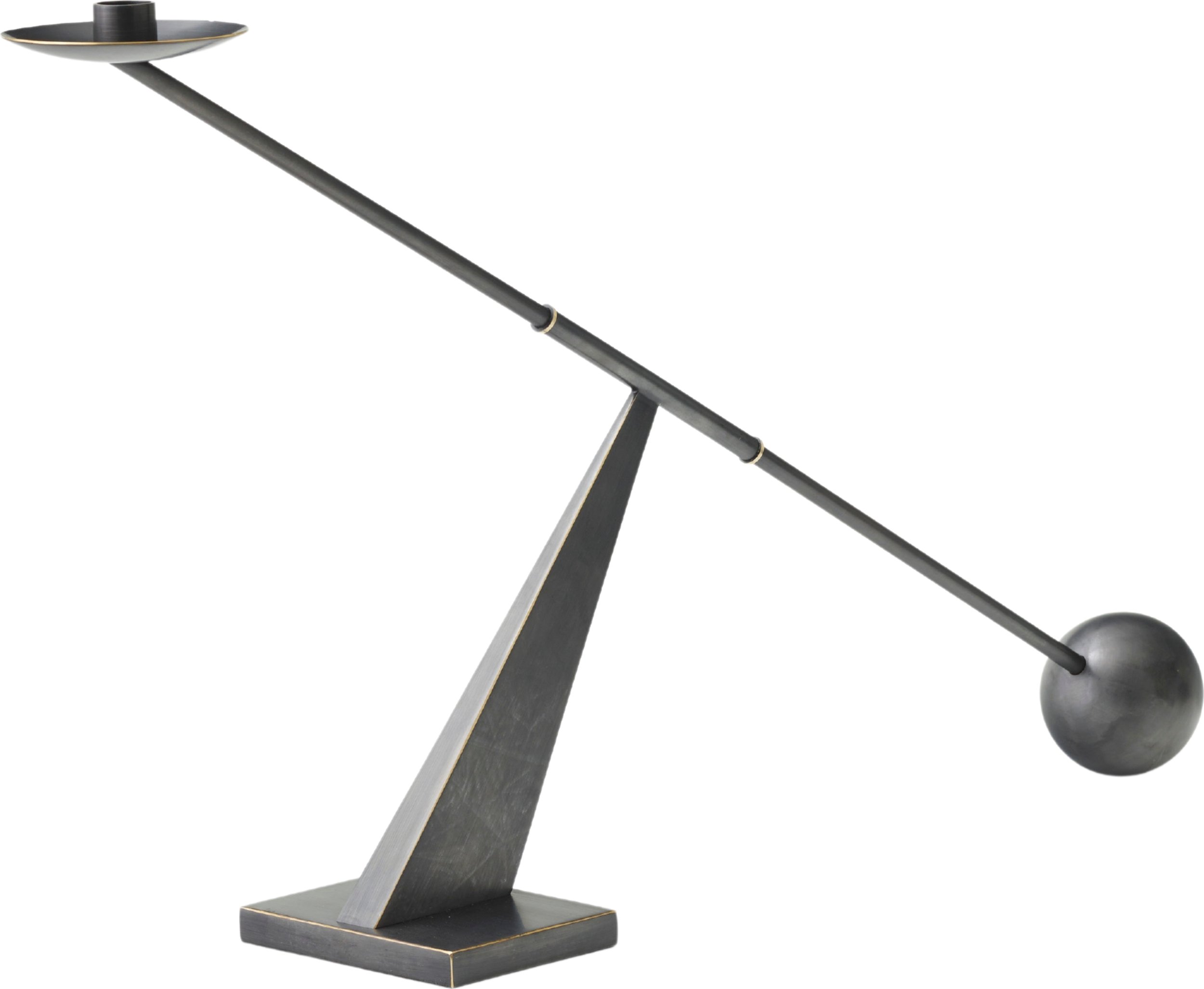 Świecznik na klasyczną świecę Interconnect 70 cm brązowy