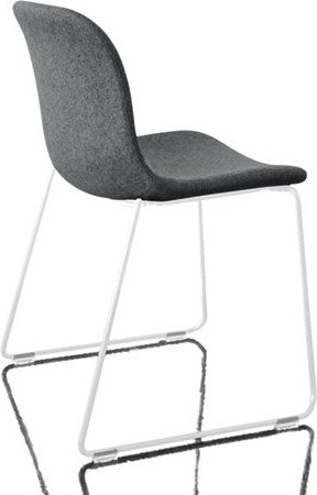 Krzesło Troy tapicerowane lakierowana rama biała szary melanż