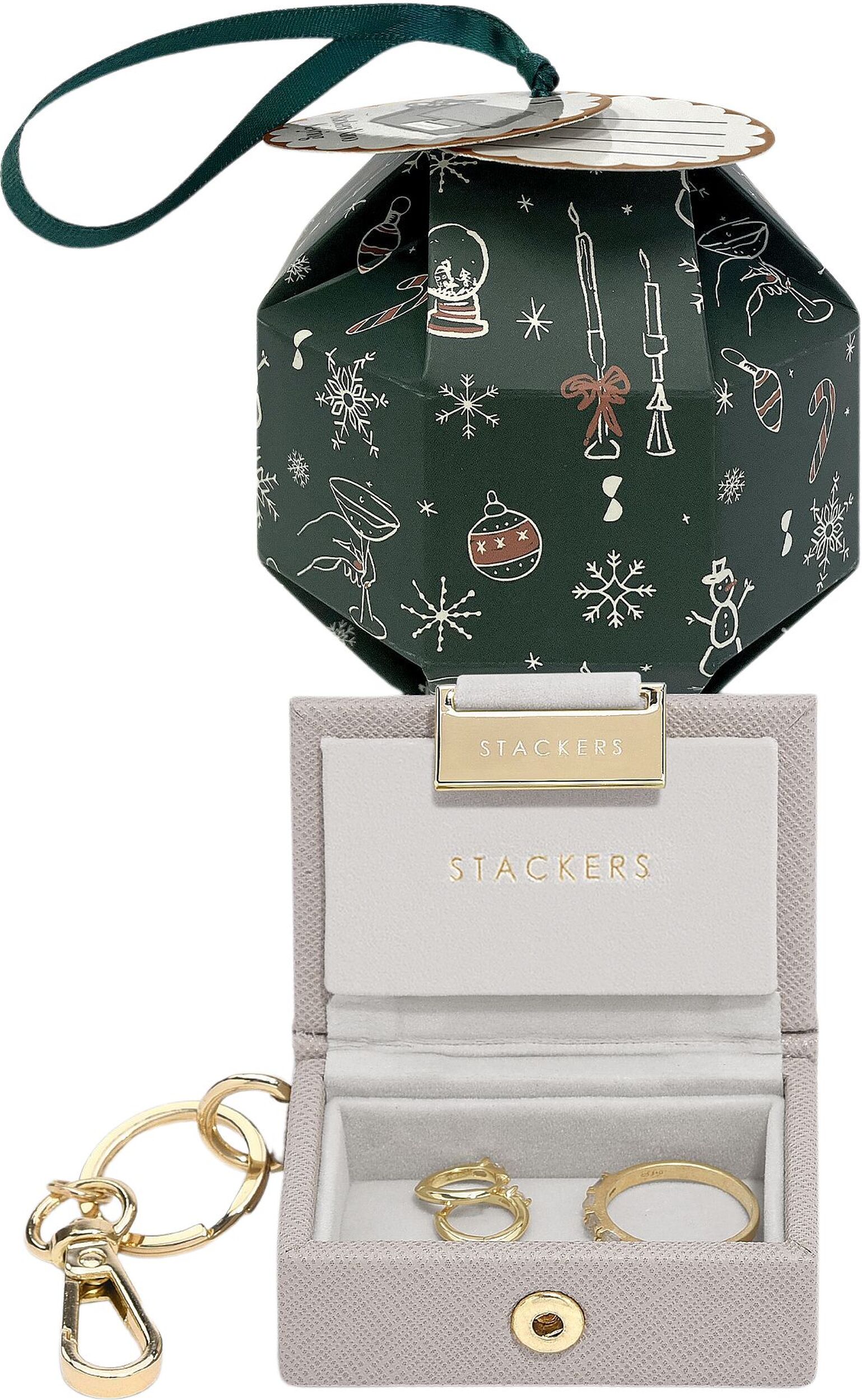 Brelok do kluczy Stackers Nano in Bauble taupe w opakowaniu prezentowym