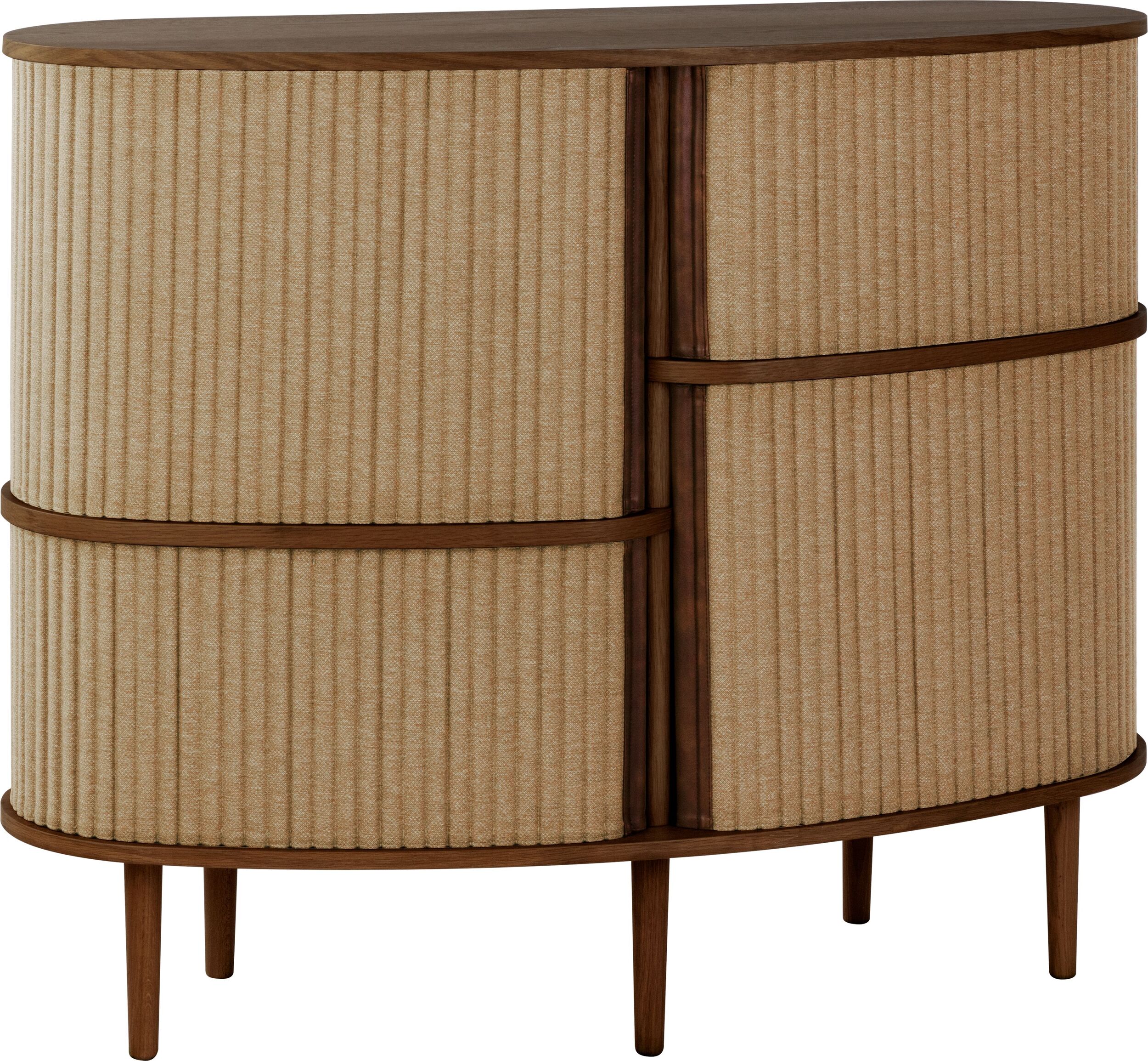 Szafka Audacious wysoka brązowa na ciemnych dębowych nogach