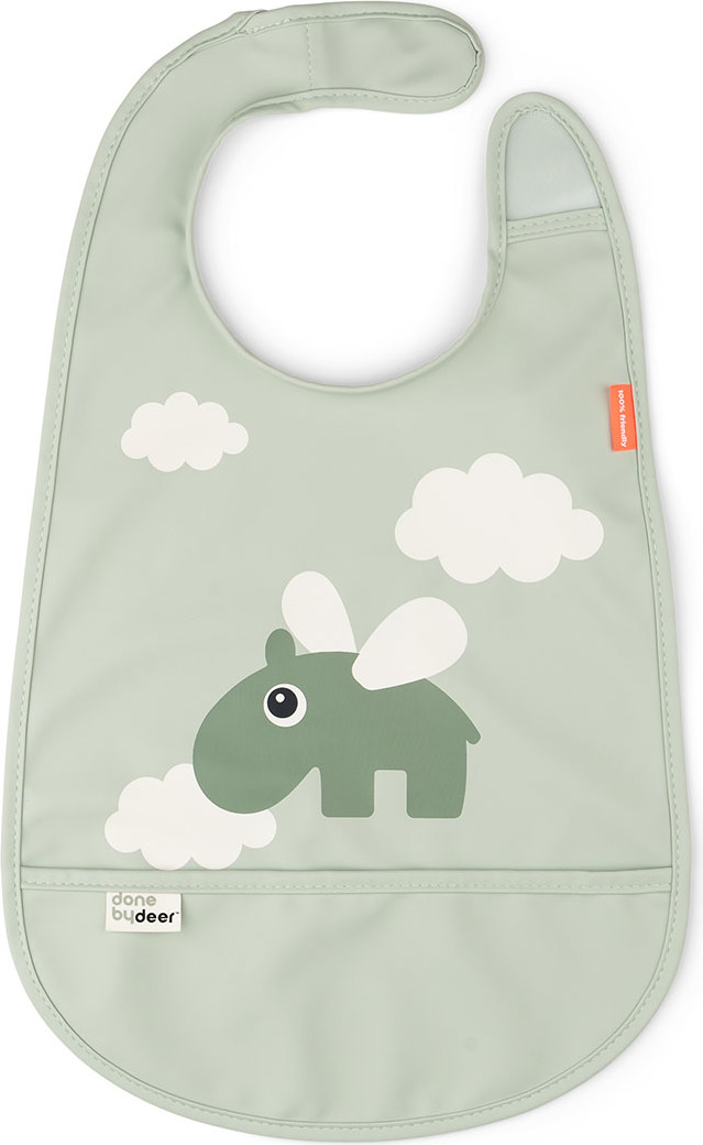 Śliniak z kieszonką Happy Clouds zielony