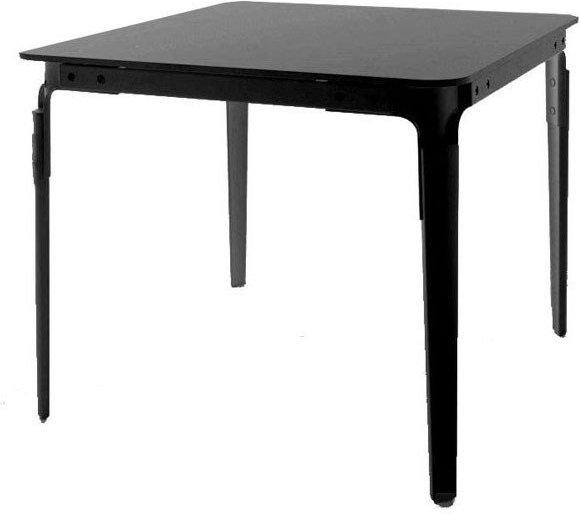 Stół Steelwood kwadratowy 145 x 145 cm rama czarna blat czarny