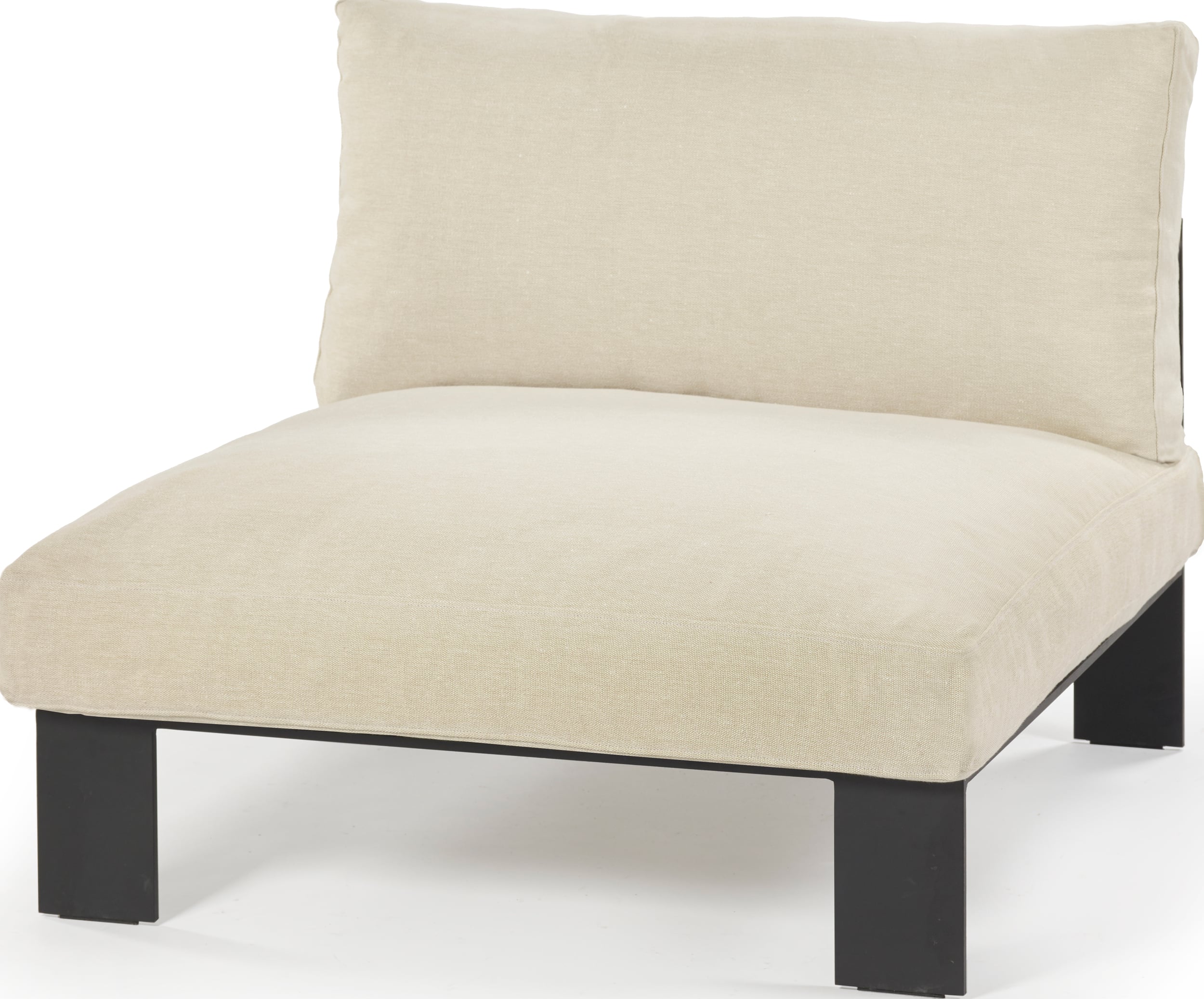 Sofa modułowa ogrodowa jednoosobowa Serax 95 cm beżowa