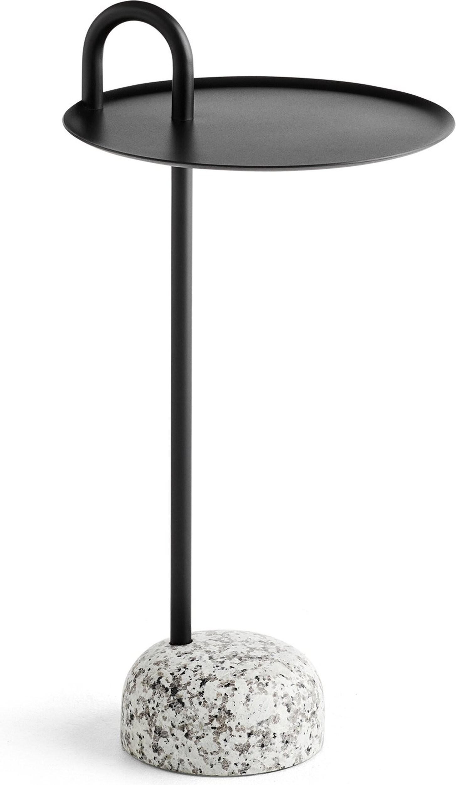 Stolik boczny Bowler 36 cm czarny z granitową podstawą