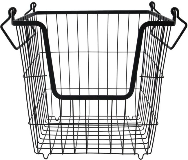 Kosz do przechowywania Taw 26,7 cm czarny mat z uchwytami