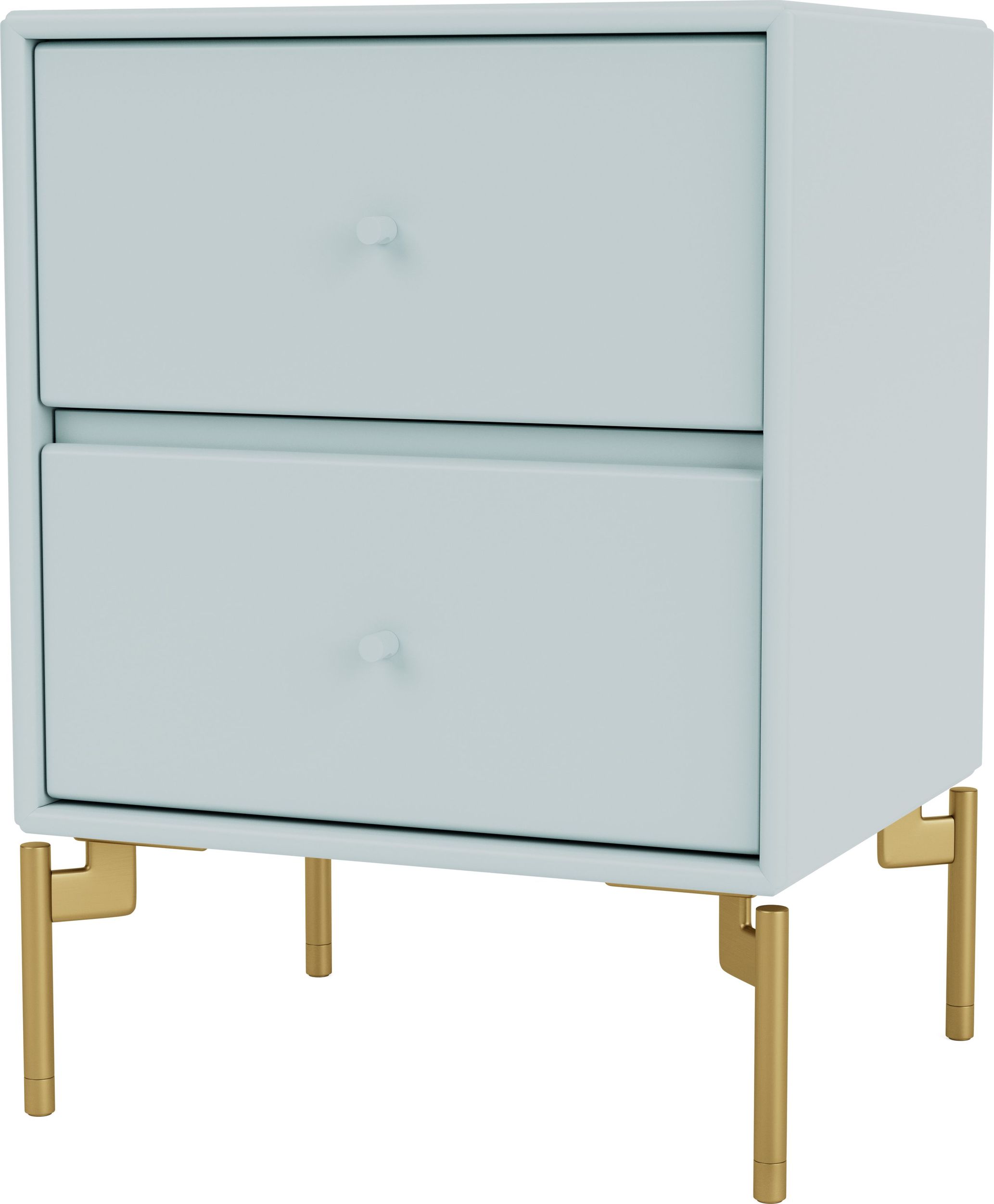 Szafka nocna Drift jasnobłękitna na mosiężnych nogach