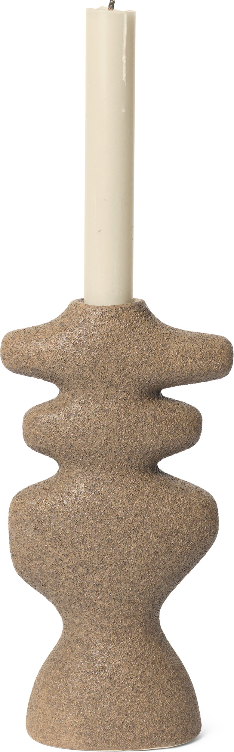 Świecznik na klasyczną świecę Yara 19,5 cm piaskowy
