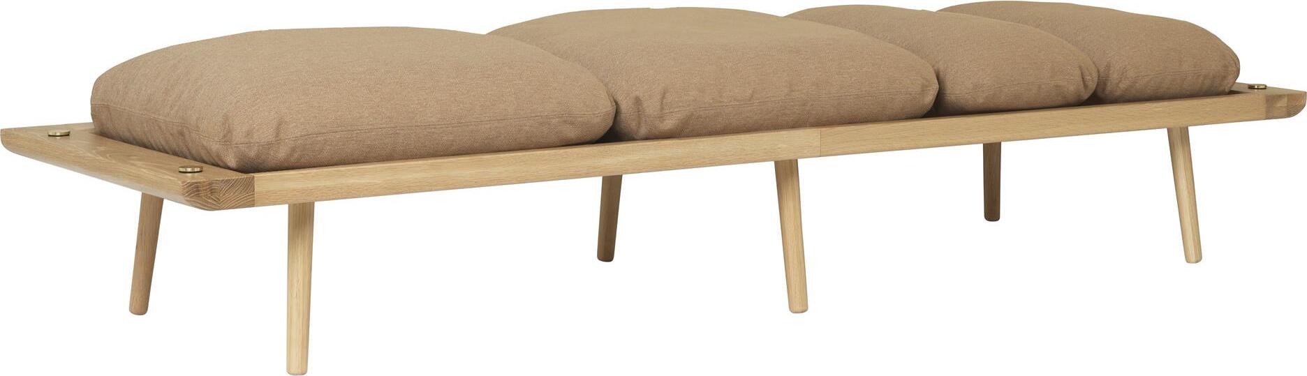 Leżanka Lounge Around brązowa na dębowych nogach