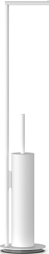 Stojak na papier toaletowy oraz szczotka do WC Mikado biały mat