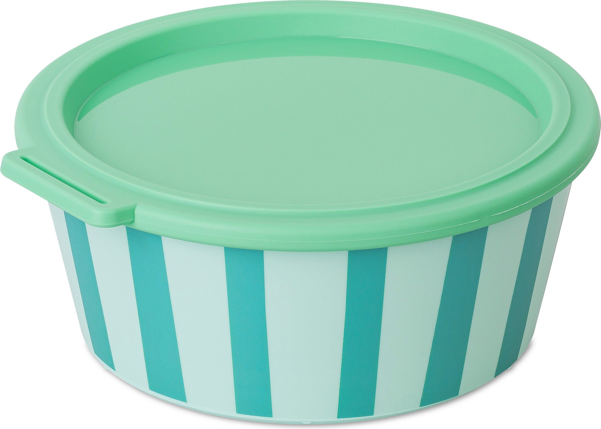 Pojemnik Nora w paski 1,3 l zielono-niebieski z pokrywką