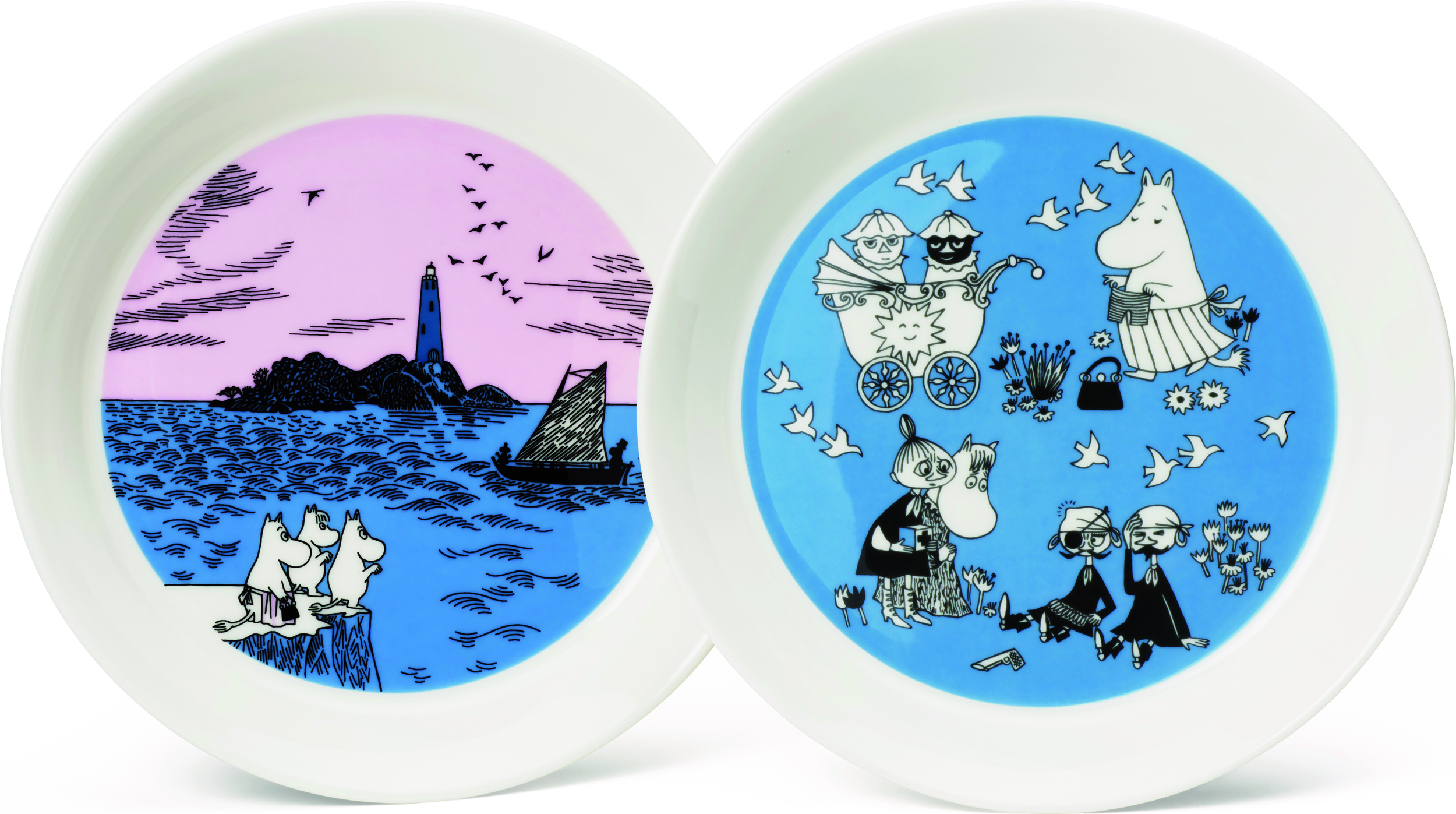 Talerze Arabia Finland Muminki Night Sail & Peace 19 cm 2 szt.