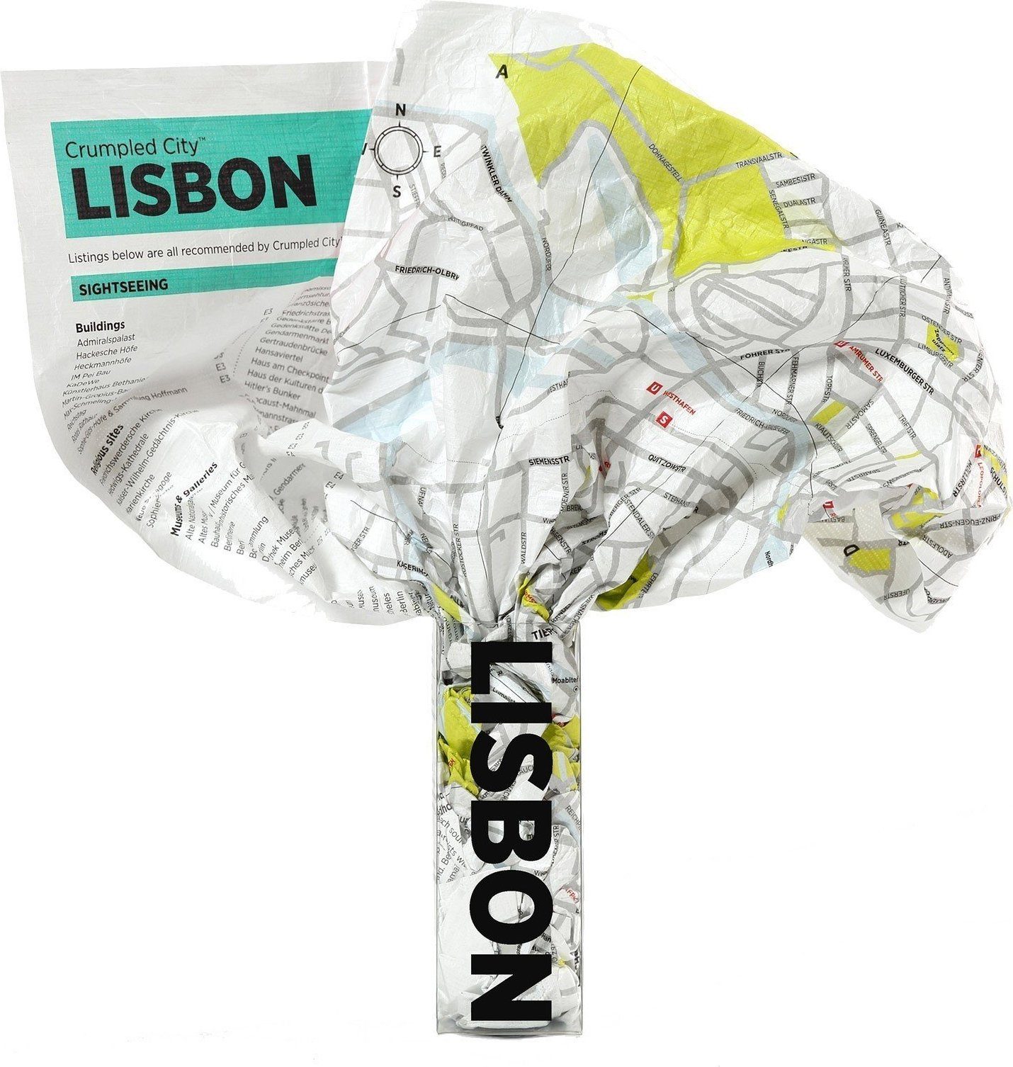 Mapa Crumpled City Lizbona