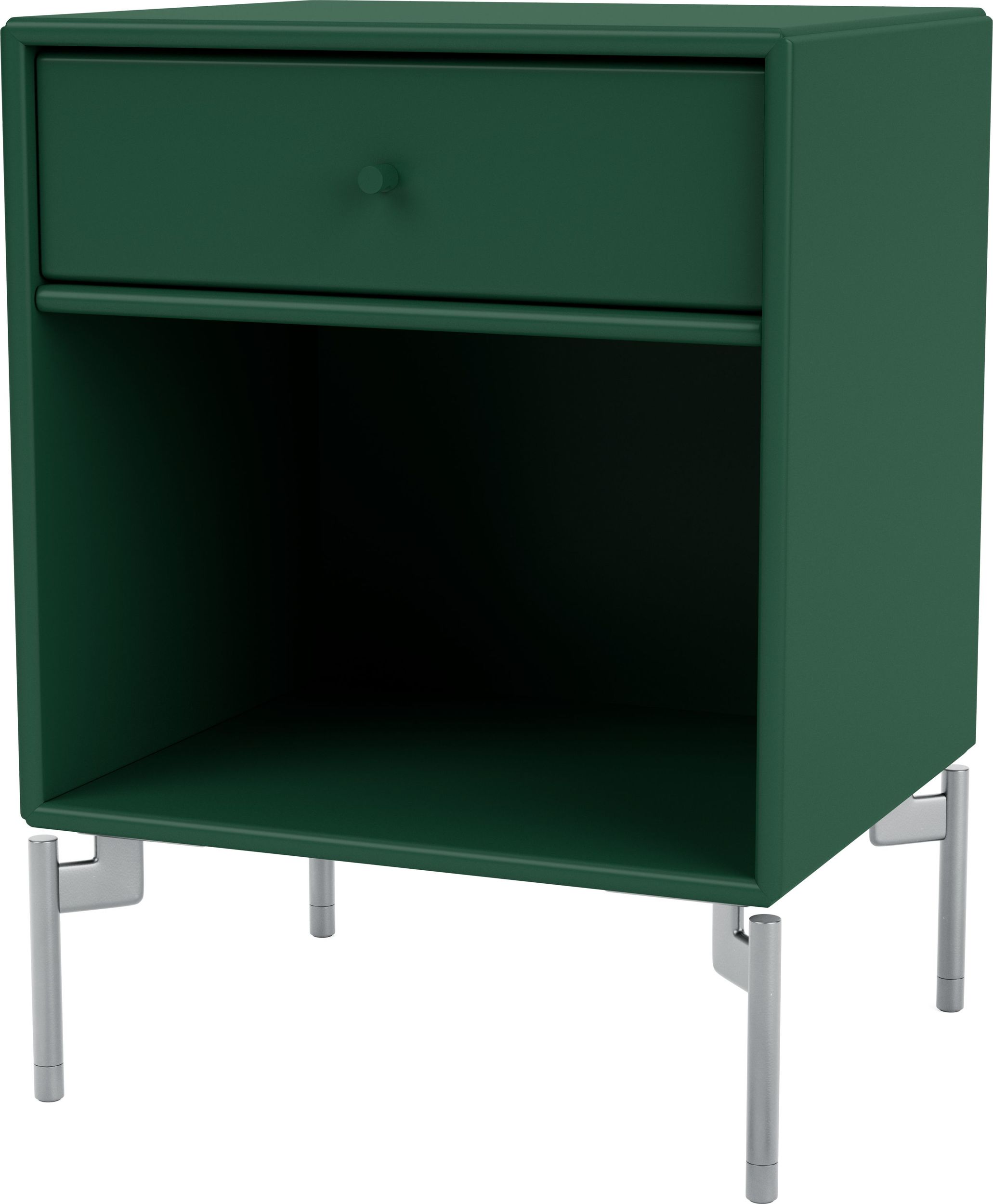 Szafka nocna Dream ciemnozielona na chromowanych nogach