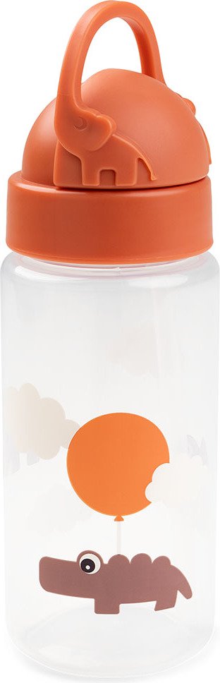 Bidon Happy Clouds 350 ml pomarańczowy ze słomką