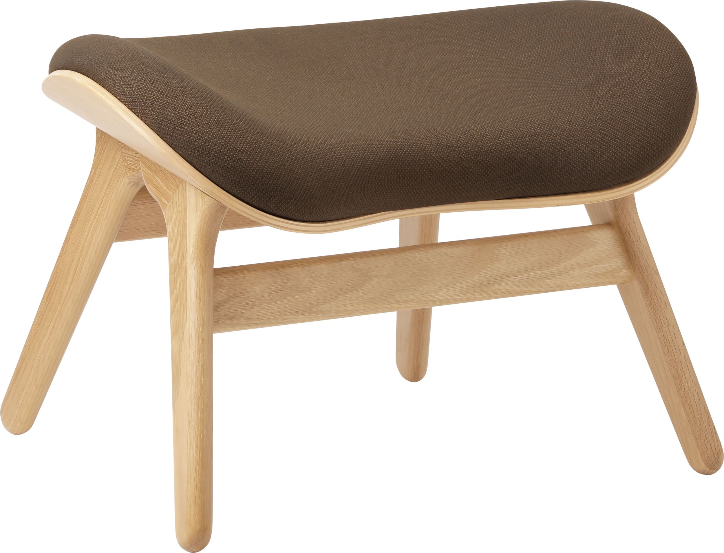 Podnóżek Conversation Piece ciemnobrązowy na dębowych nogach